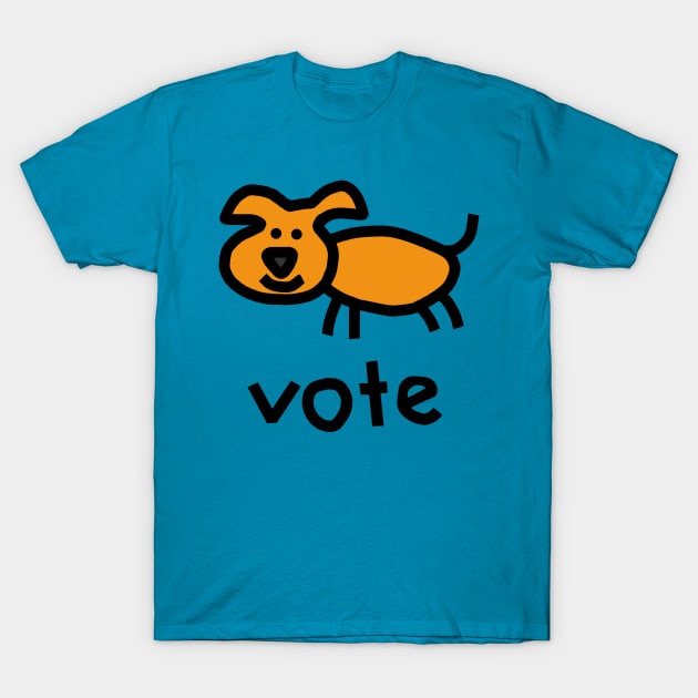 Vote Political Dog T-Shirt by ellenhenryart